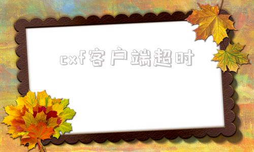 cxf客户端超时cxone编程软件